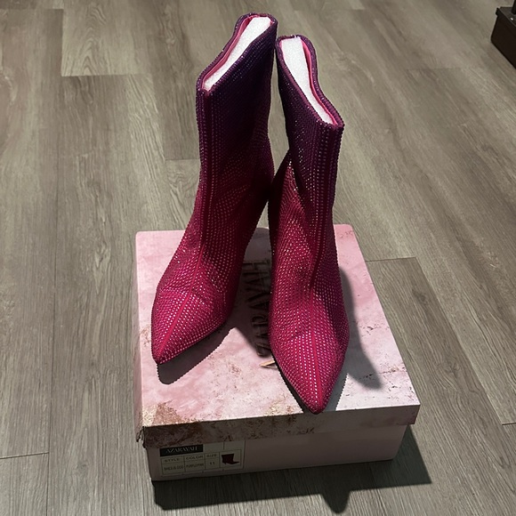 Azarayah Shoes - Pink Sparkle Heeled Boots
